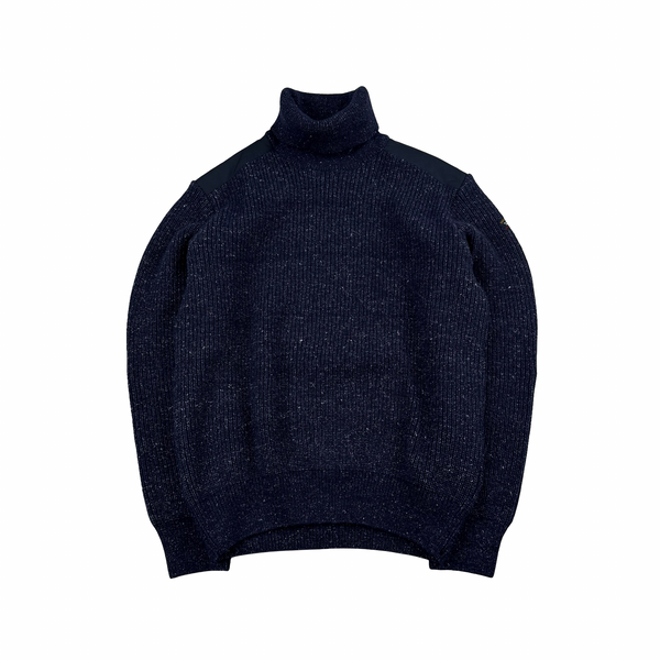 Paul & Shark Navy High Neck Wool Blend Jumper - Large