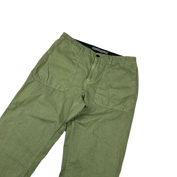 Stone Island 2023 Green Regular Fit Old Treatment Trousers - 36"