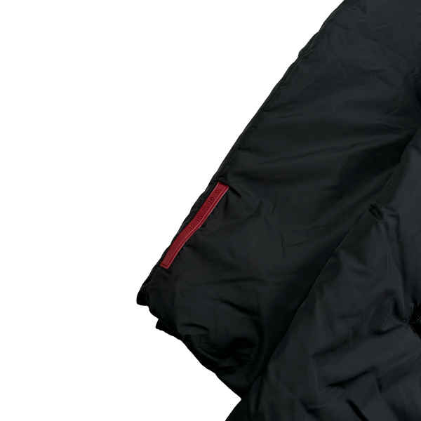 Prada Black Nylon Red Tab Padded Jacket - Large