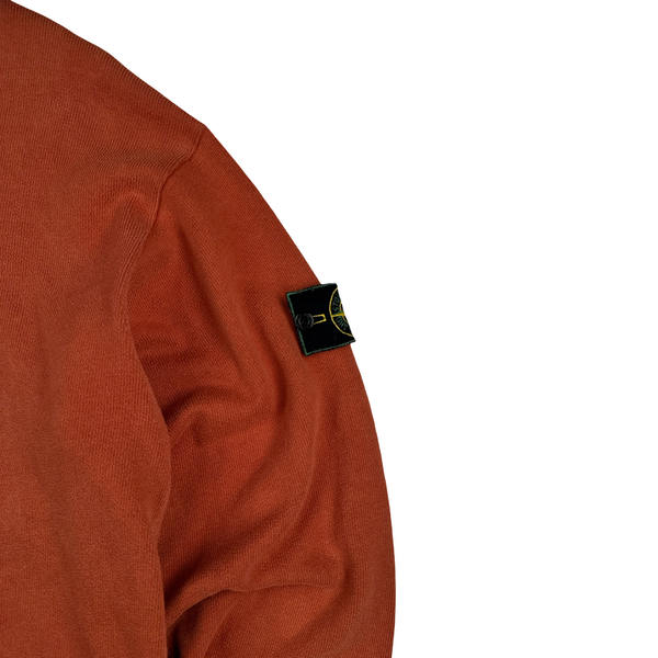 Stone Island Vintage 1994 Orange Green Edge Wool Jumper - Large