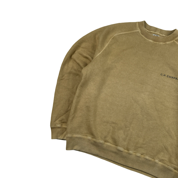 CP Company 2003 Yellow Cotton Spellout Text Crewneck - XXL