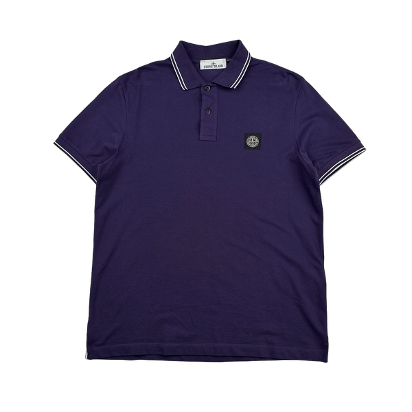 Stone Island 2023 Purple Short Sleeved Polo Shirt - Large