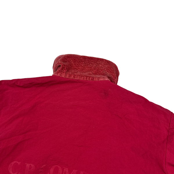 CP Company Vintage 1994 Pink Buttoned Reversable Spellout Badge Quilted Jacket - Large