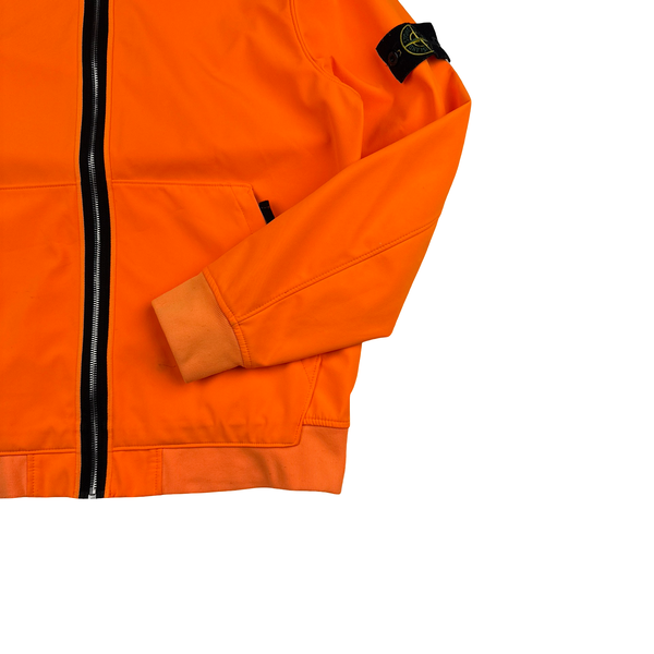 Stone Island 2019 Neon Orange Light Soft Shell R Jacket - Large