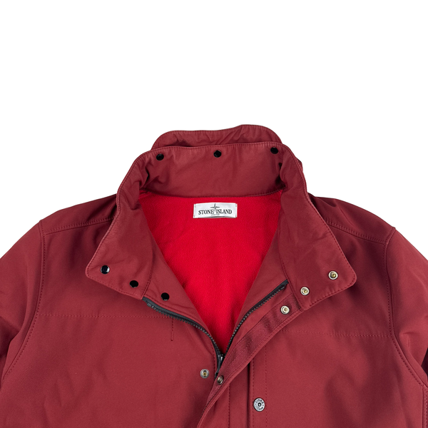 Stone Island 2012 Maroon Fleece Lined Soft Shell Jacket - XL