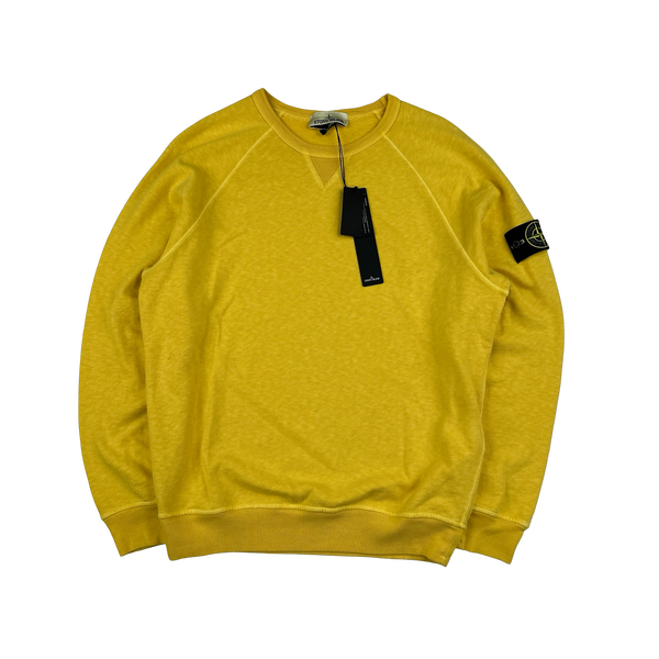 Stone Island 2023 Yellow Crewneck Sweatshirt - Medium
