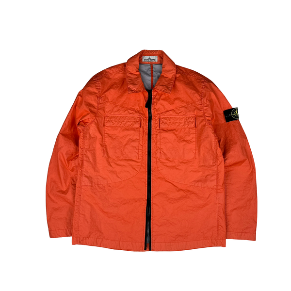 Stone Island 2022 Coral Membrana Light Zipped Overshirt - Large