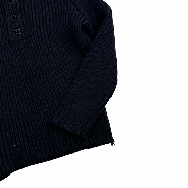 Stone Island Heavyweight Thick Hooded Quarter Zipped Knit - Medium