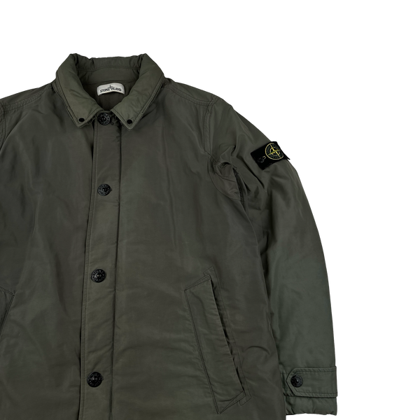 Stone Island 2016 Khaki Micro Reps Primaloft Insulated Long Collared Jacket - XXL