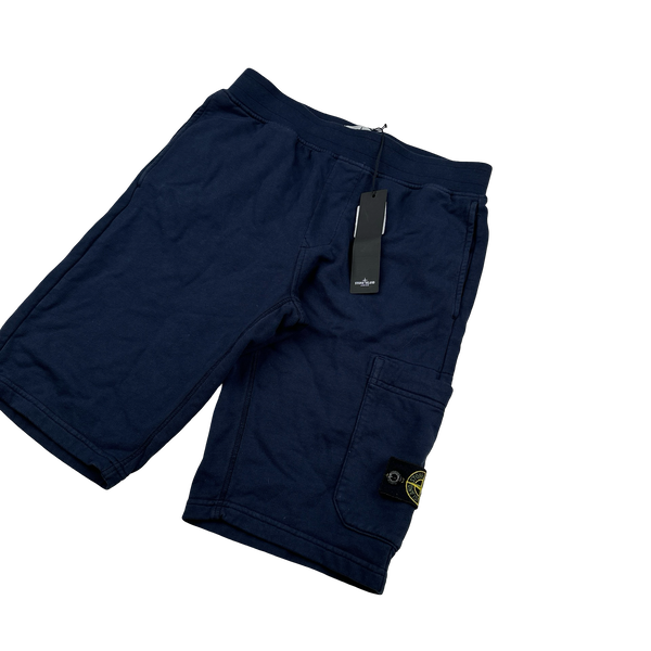 Stone Island 2021 Navy Cotton Cargo Shorts - Age 12