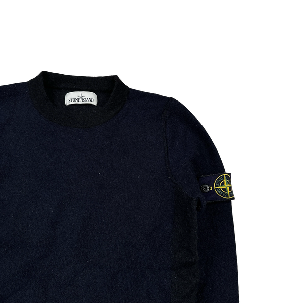 Stone Island 2017 Navy Wool Crewneck Jumper - Medium