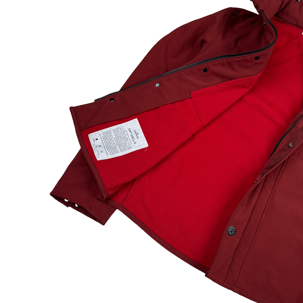 Stone Island 2012 Maroon Fleece Lined Soft Shell Jacket - XL