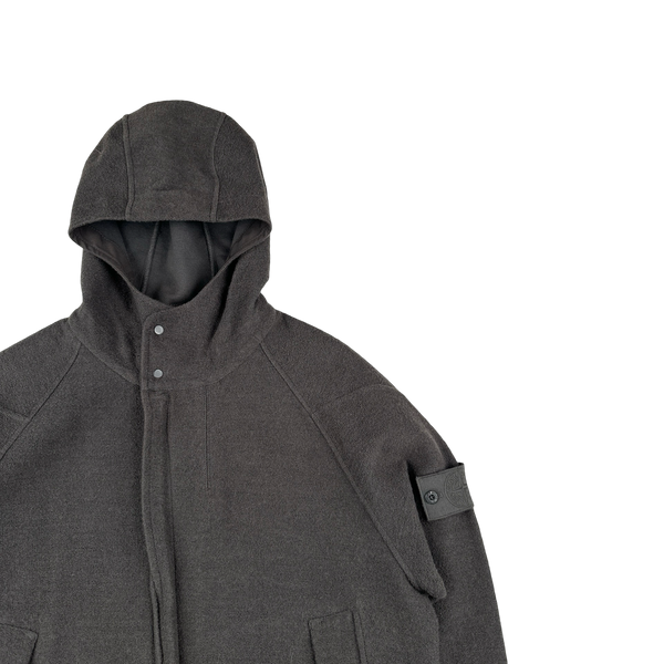 Stone Island 2020 Grey Ghost Piece Wool Hooded Jumper - Medium