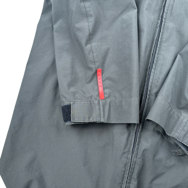 Prada Black Nylon Goretex Shell Long Jacket - XL