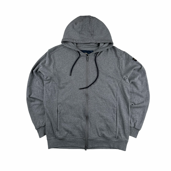 Paul And Shark Grey Zip Up Hooded Jumper - Medium