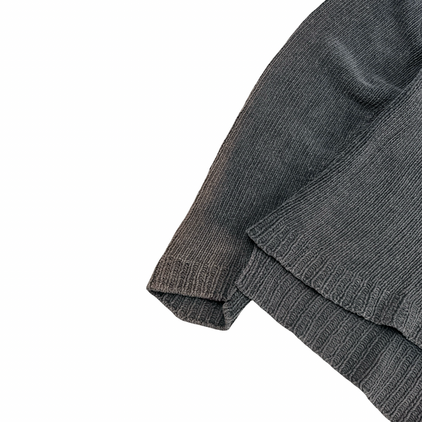 Stone Island 1993 Grey Knitted Chenille Green Edge Crewneck Pullover - Medium