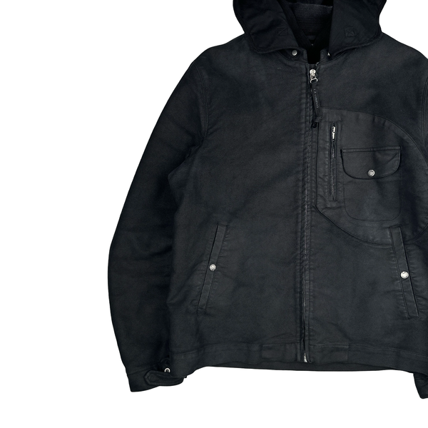 CP Company 2004 Vintage Black Hand Painted Mole Skin Archive Goggle Jacket - XL