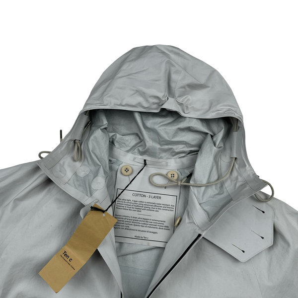 Ten C Lightweight Buttoned Neck Anorak Cotton Jacket - Large