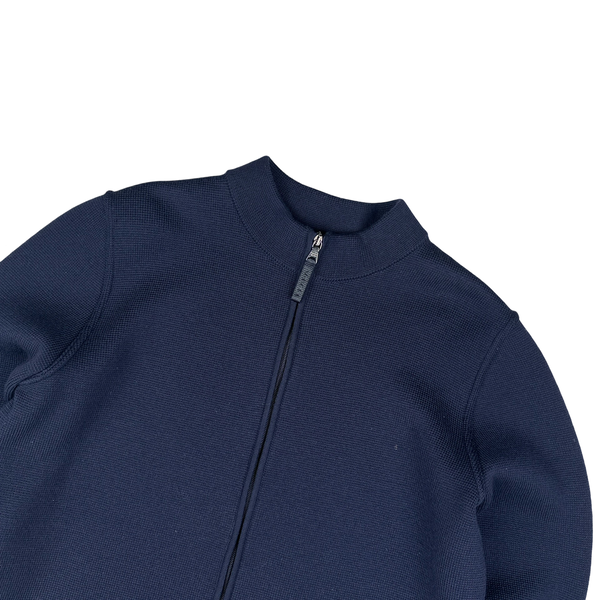 Prada Navy Wool Zipped Tab Knit Jumper - 3XL