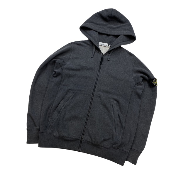 Stone Island Dark Grey Zipped Hoodie - XL