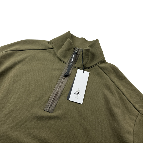 CP Company Khaki Quarter Zip Pullover - Medium