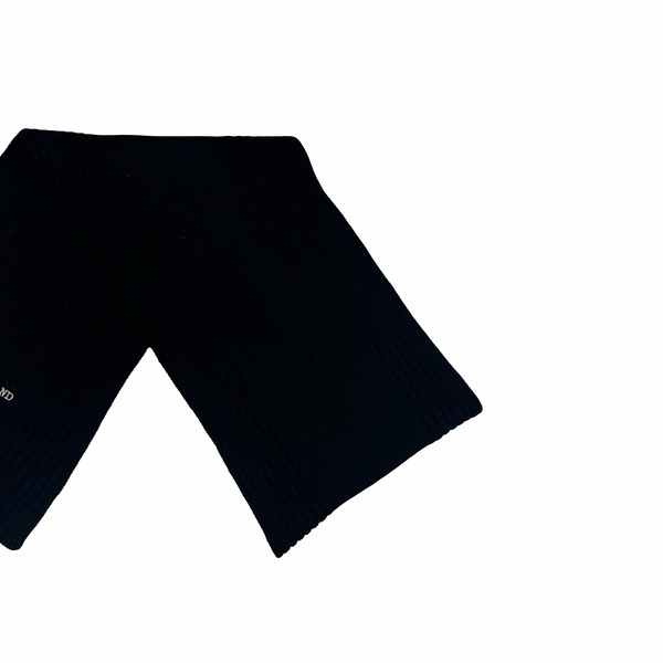 Stone Island Black Ribbed Spellout Scarf