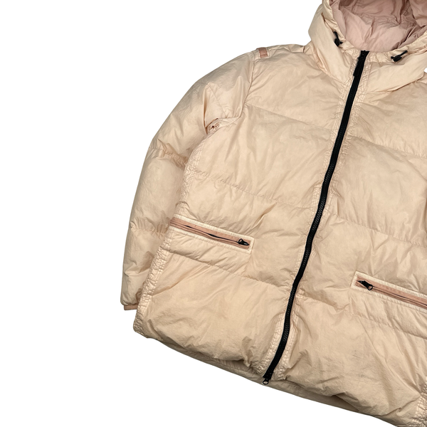 Stone Island 2022 Peach Crinkle R-NY Down Puffer Jacket - Large