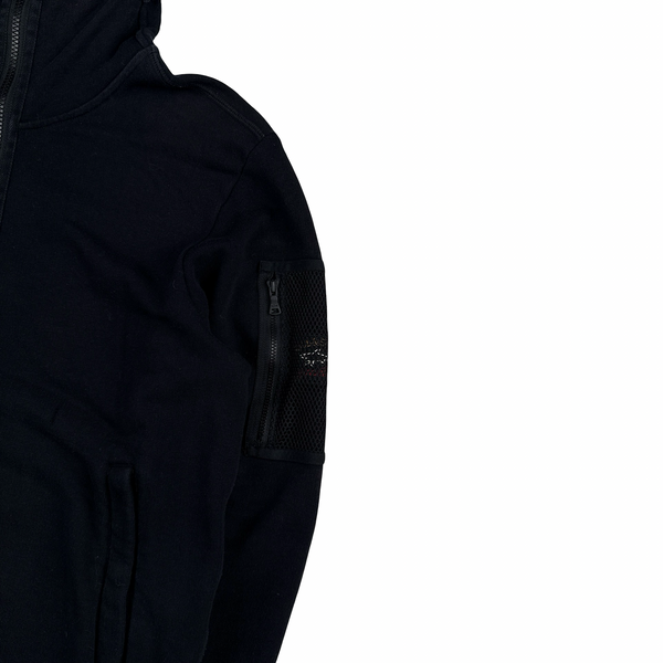 Paul And Shark Black Full Face Zip Up Hooded Jumper - Medium