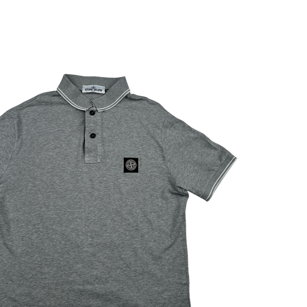 Stone Island 2021 Grey Short Sleeve Polo Shirt - Large