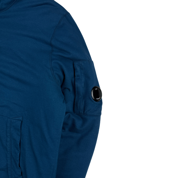 CP Company Blue Down Lined Zipped Cotton Lens View Hoodie - XXL