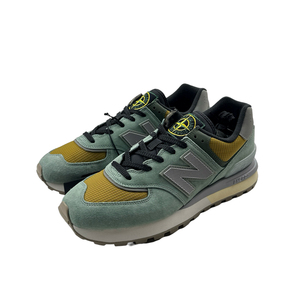 Stone Island x New Balance 574 Dark Green Legacy Trainers - UK 9.5
