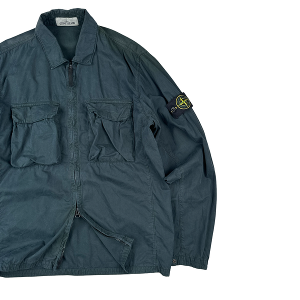 Stone Island 2022 Navy Double Pocket Overshirt - Large