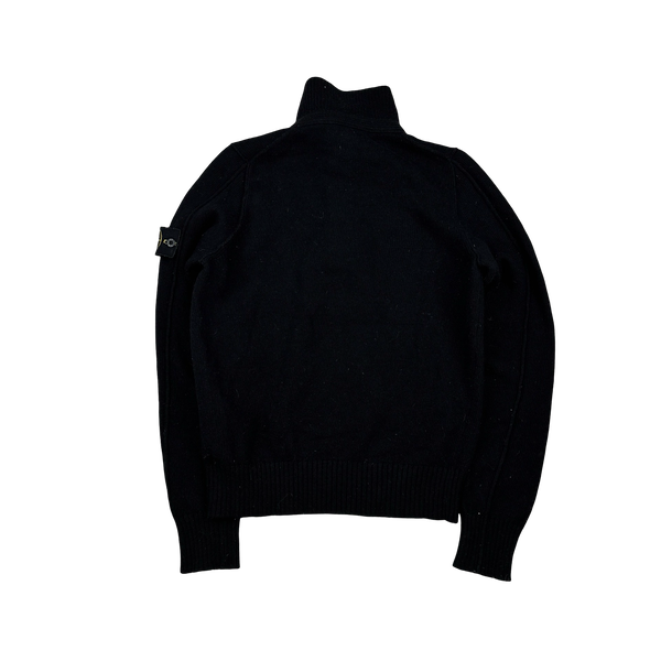 Stone Island 2011 Black Wool High Neck Jumper - Small