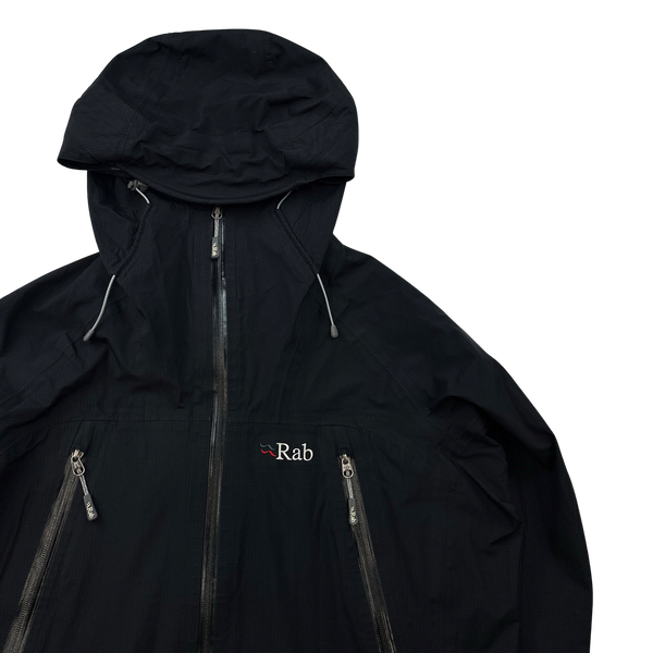 RAB Black Zipped Waterproof Rain Jacket - Medium