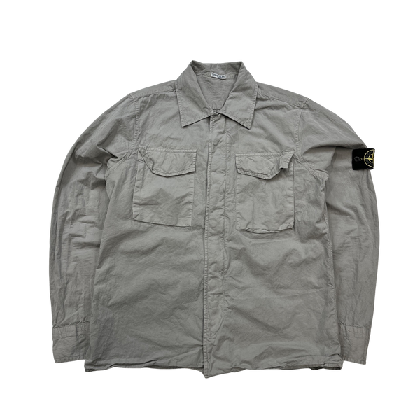 Stone Island 2008 Nylon Blend Grey Overshirt - Large