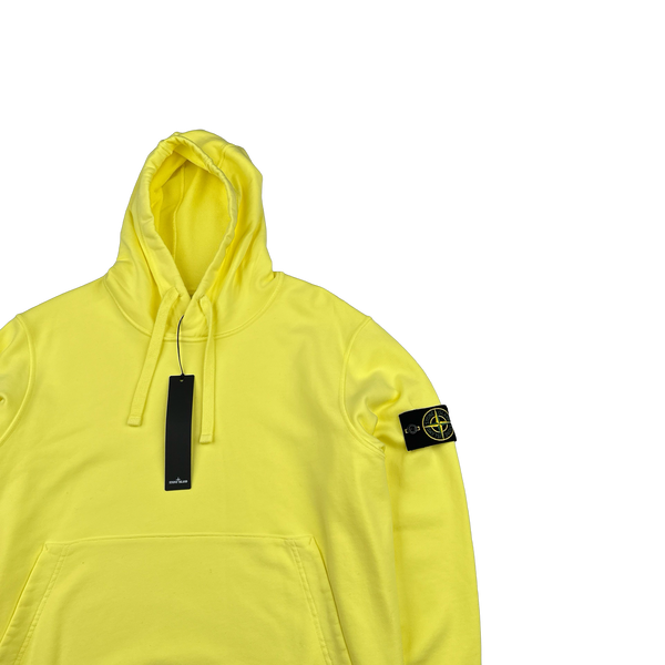 Stone Island 2022 Neon Yellow Pullover Hoodie - Large