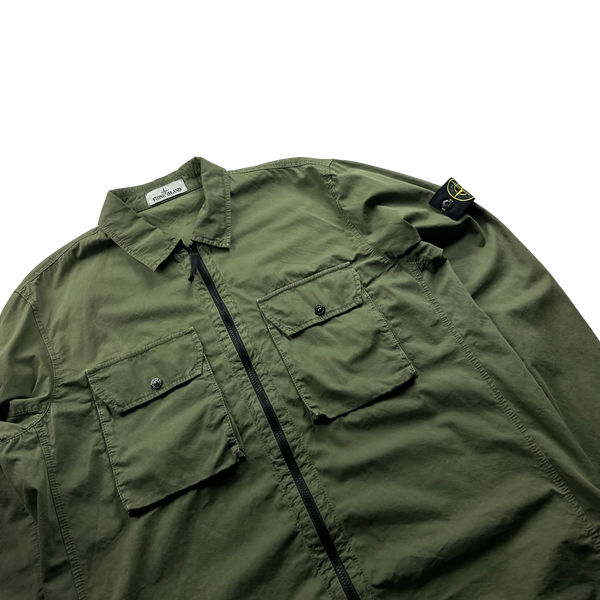 Stone Island 2021 Khaki Green Cotton Overshirt - XXL