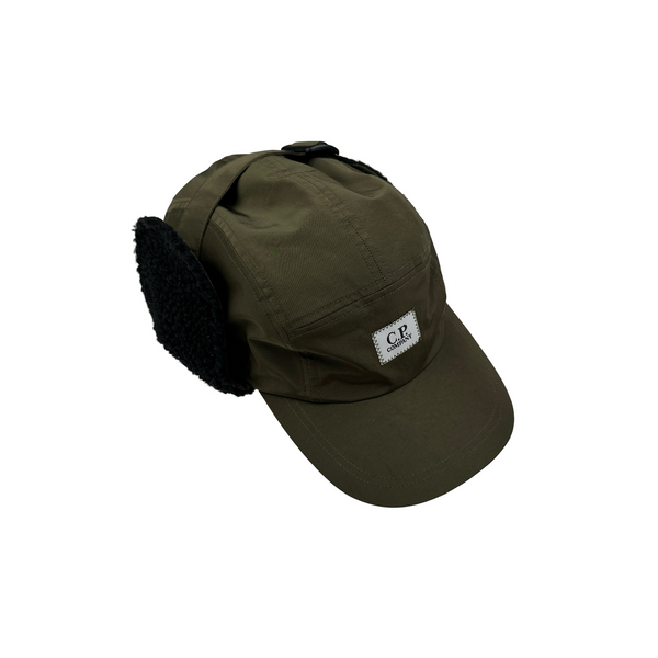 CP Company Khaki Spellout Trapper Cap