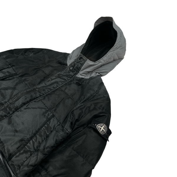 Stone Island 2013 Grey Mesh Reflective Down Jacket - Medium