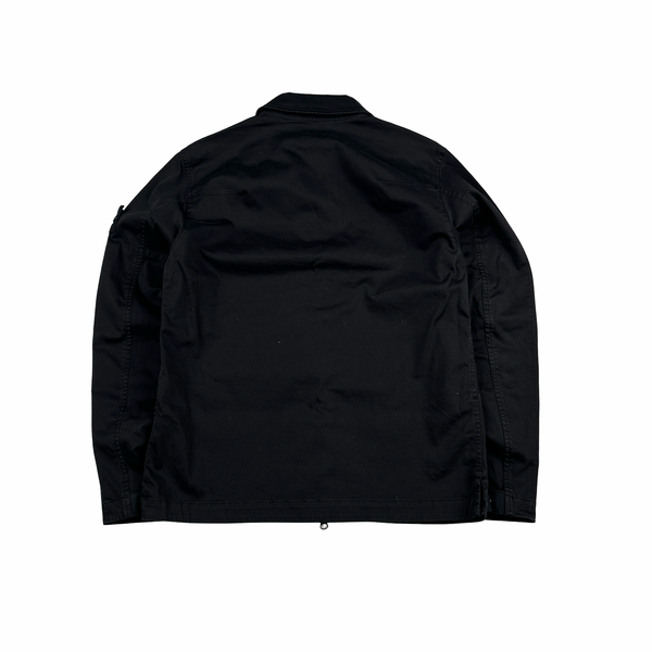 Stone Island 2024 Black Cotton Twill Overshirt - Small