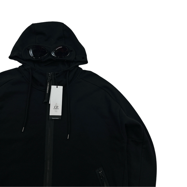 CP Company Black Cotton Goggle Hoodie - XL