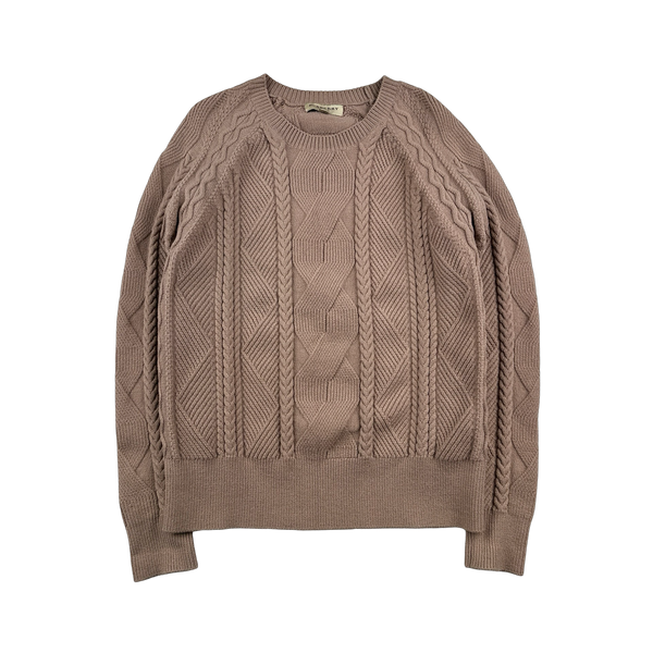 Burberry Blush Pink Wool Cable Knit Jumper - Medium
