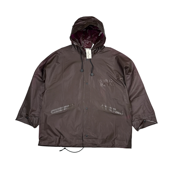 Stone Island 1980s PVC Archive Spellout Hooded Jacket - XL