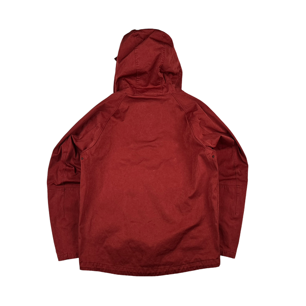 Ten C Red Chest Pocket Lined Hood Tempest Anorak Jacket - Large