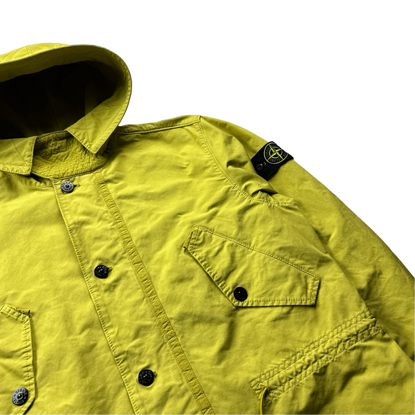 Stone Island Yellow David TC Garment Dyed Parka Jacket - Large