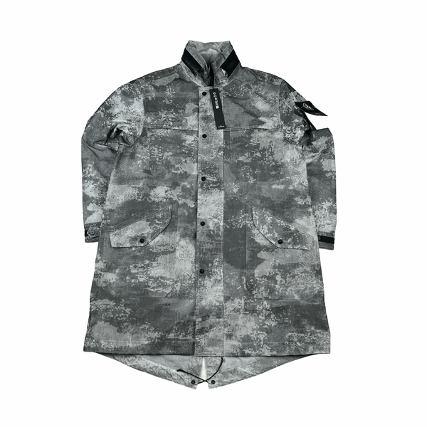 Stone Island 2024 Dissolving Grid Camo Mesh Reflective Nylon Jacket - Medium - Large