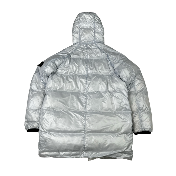 Stone Island 2018 White Pertex Quantum Y Down Long Puffer - Large