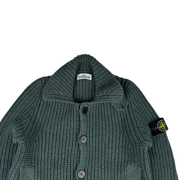 Stone Island Heavyweight Thick Knit Button Up Cardigan- Medium