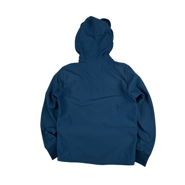 CP Company Blue Fleece Lined Soft Shell Goggle Jacket - Medium