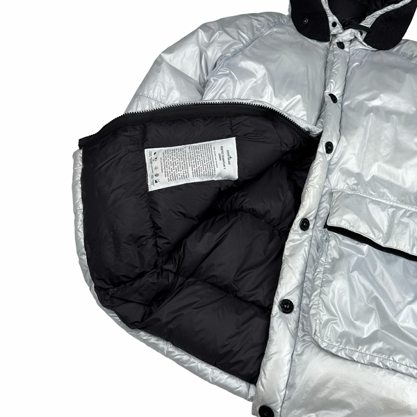 Stone Island 2018 White Pertex Quantum Y Down Long Puffer - Small